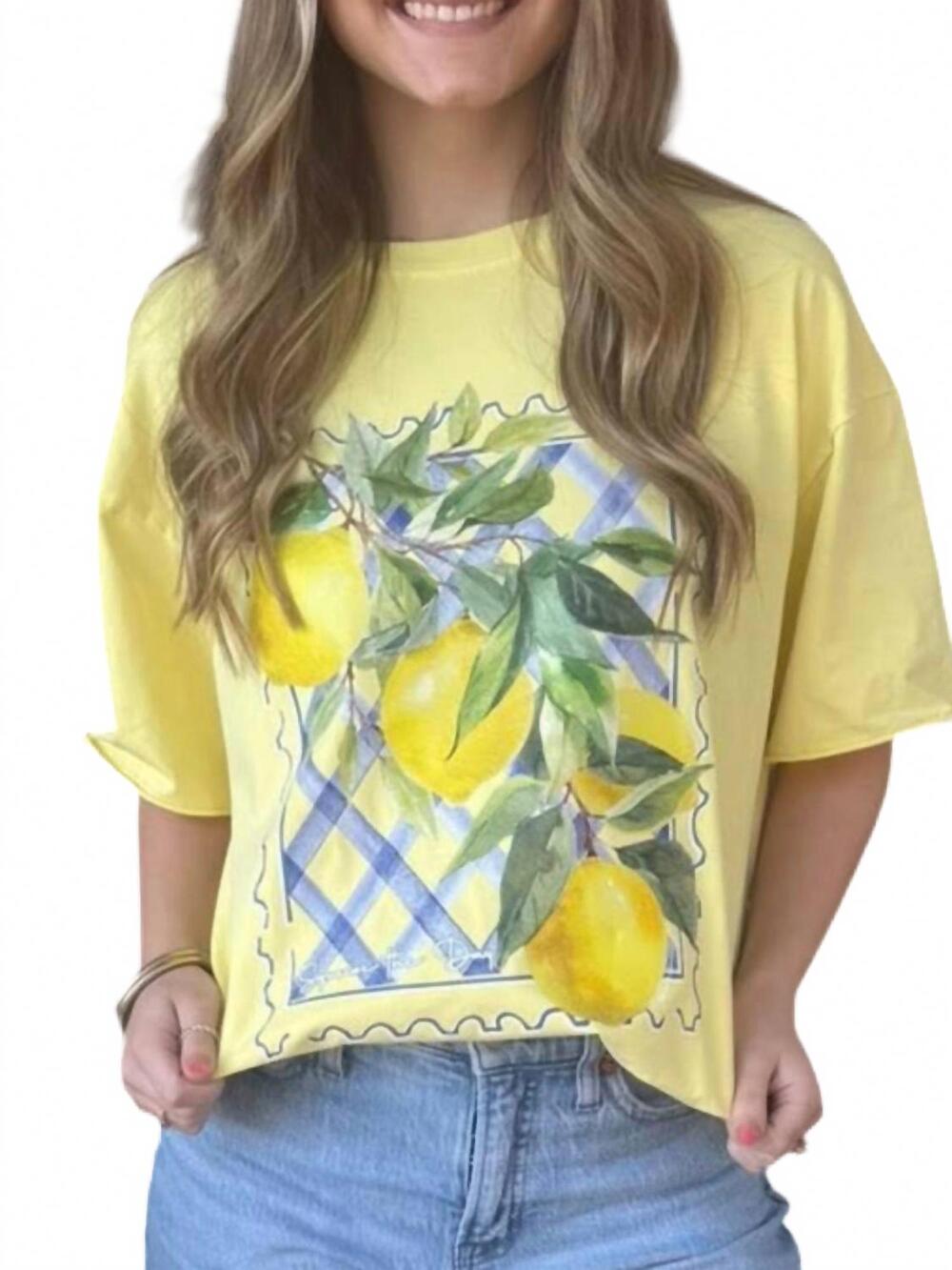 NEW SOUTHERN GRACE squeeze the day graphic tee in yellow